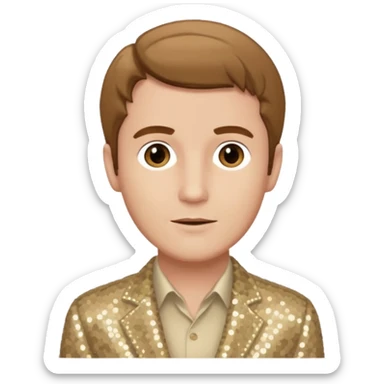 Jeremy Slate, Actor (1926-2006) with light brown hair, beige sequin outfit sticker