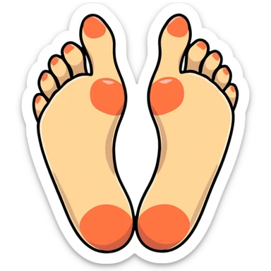 cartoon foot with toes spread apart sticker