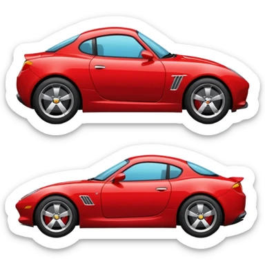 RED SPORT CAR CARTOON sticker