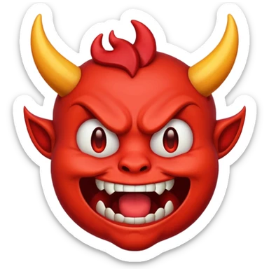 Cringing devil emoji sticker