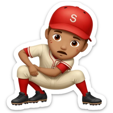 Baseball player getting spanked sticker