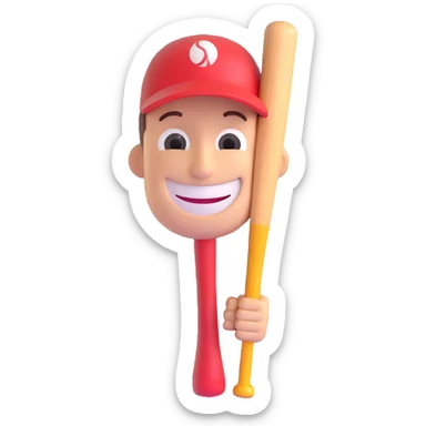 baseball bat with a smiling face sticker
