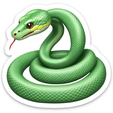 A pastel green snake sticker