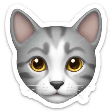 Gato gris y blanco sticker