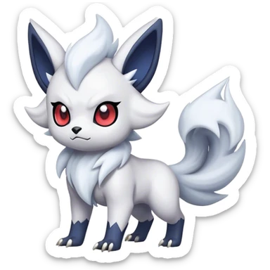 Epic Shiny Cool Cute Kawaii Absol-Zorua-Pokemon-fakemon-hybrid-animal Full Body  sticker