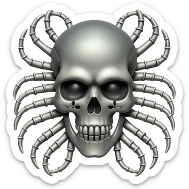 network of wires and skulls, undead biomechanical, Giger sticker
