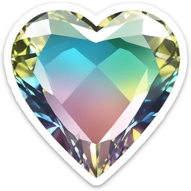 Heart shaped 56-carat mix color diamond sticker