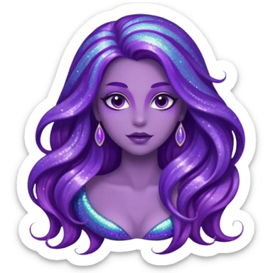 glitter purple siren sticker