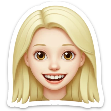 girl with long teeth sticker