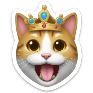 Un chat en pleine possession du crâne de la reine sticker