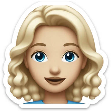 smiling girl with blue eyes and pink lipstick  sticker