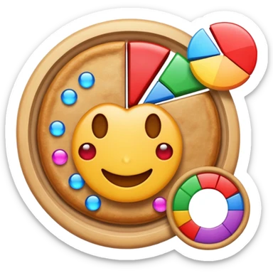ios style emoji for report consisting bar and pie charts with sparkle around the report sticker