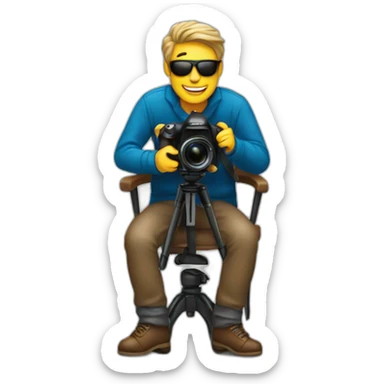a photographer on chair sticker
