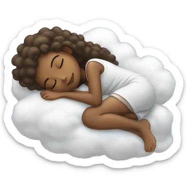 Girl sleeping in a cloud sticker