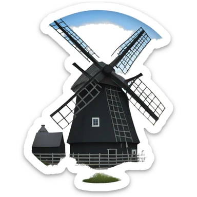 Dutch black and white windmill sticker