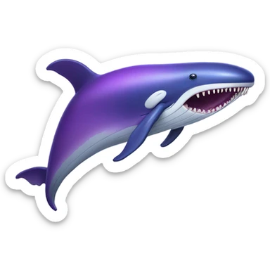 Blue whale purple, open mouth sticker
