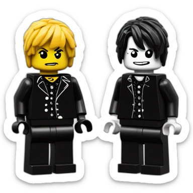 A Lego minifig of an emo band sticker