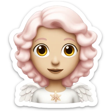 pale pink christmas angel sticker