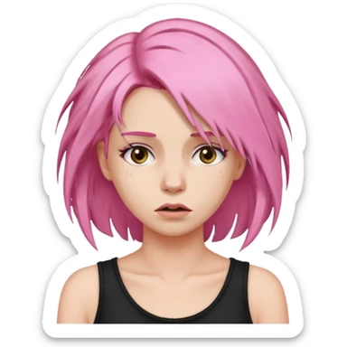 Manic laughter ripping hair out female pink sticker