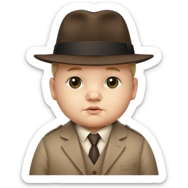 Baby looking like an old tubby mafioso man  sticker