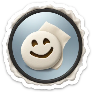 Flour on a mirror and a twisted dollar. sticker