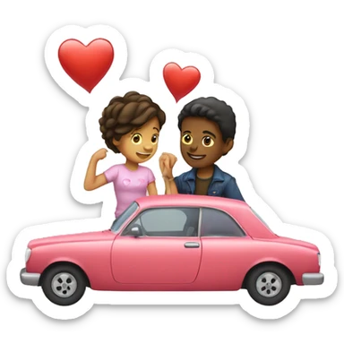 A boy n a girl in love by car sticker