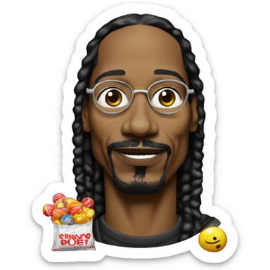 rapper snoop dog get a bag with candies sticker