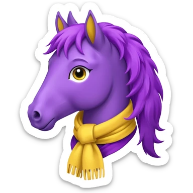 Purple horse wearing yellow scarf
 sticker