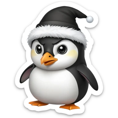 raging penguin with magical hat sticker