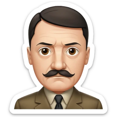 adolf hitler with an angular square mustache sticker