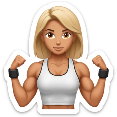 Muscular gym girl sticker
