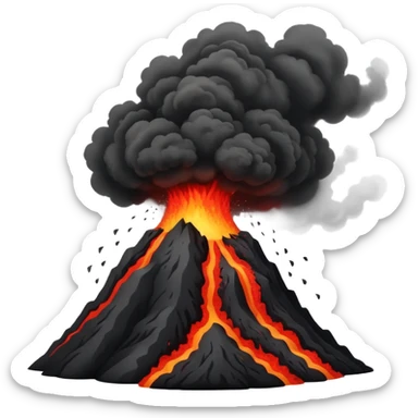 Erupting volcano  sticker