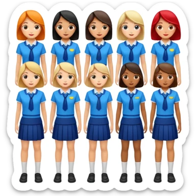 A set of women's school uniforms, no one appears sticker