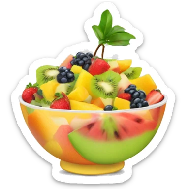 Fruit salad in a bowl sticker