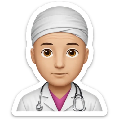 bald doctor with bandanna sticker