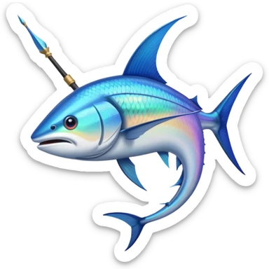 marlin fish spear snout sticker