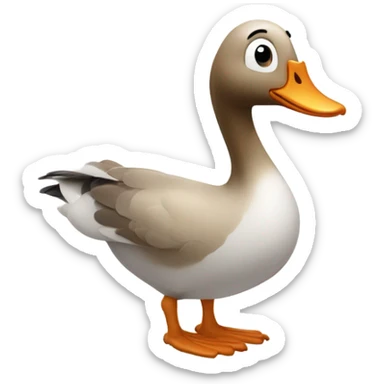 Silly goofy goose sticker