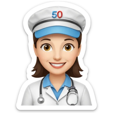 Golf themes 50th birthday for brunette female doctor   sticker