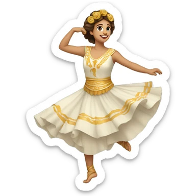 strong greek traditional folk dancer happy sticker