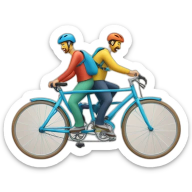 Bicicleta tandem muchos colores sticker