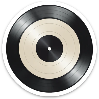 vinyl record with white bow sticker