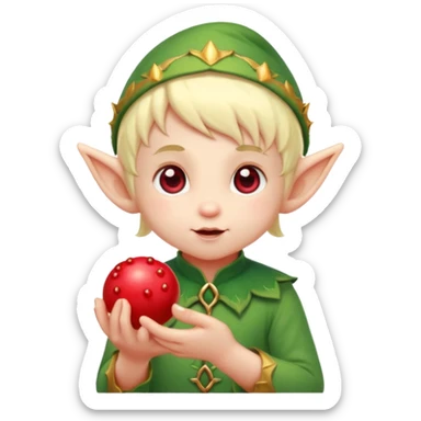 Baby elf holding glowing berry sticker