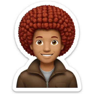 black man afro red hair sticker