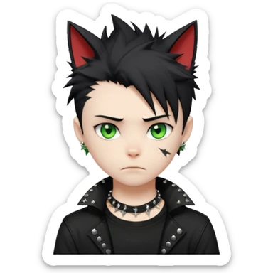 Cute Edgy Attractive Anime Punk Catboy sticker
