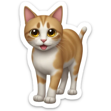 emji deun gato con tres patas sticker