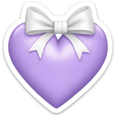 light purple heart with white bow  sticker