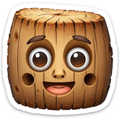 A 🪵 with a face  sticker