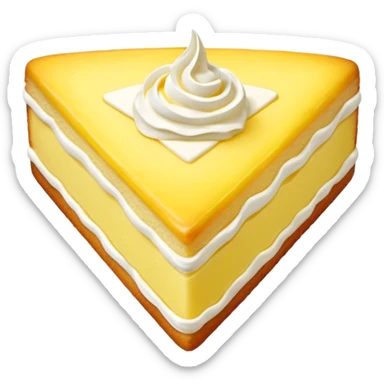 A triangular lemon cake with a white cream filling. sticker