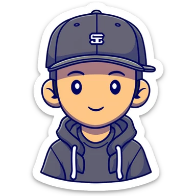 party guy with a snapback hat sticker