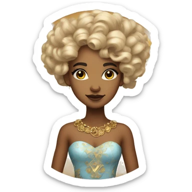 Create the zodiac sign leo as a girl with elaborate makeup and dress that matches the zodiac sign  sticker